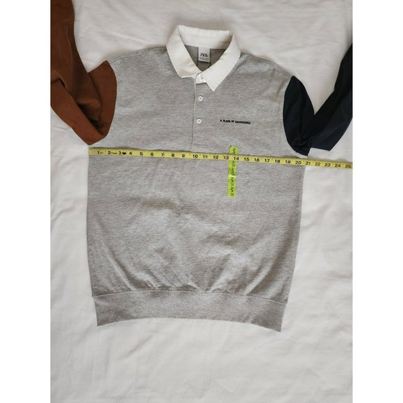 ZARA Men's A Place Of Adventures Color Block Polo Sweatshirt Size Small NWT - Picture 11 of 15